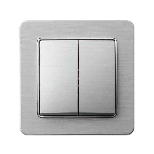 Кнопка 2-кл SE Sedna Elements SDD170114 алюміній матовий