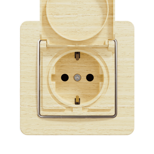 Розетка із з/к та кришкою SE Sedna Elements SDD180024 береза