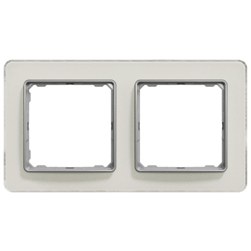 Рамка горизонтальна 2-м SE Sedna Elements SDD360802 біле скло