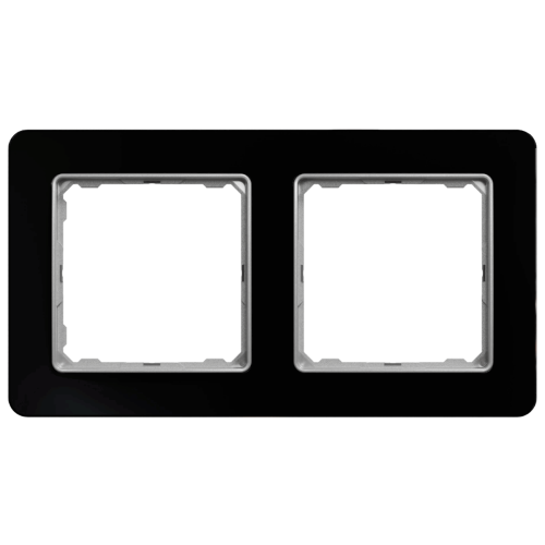 Рамка горизонтальна 2-м SE Sedna Elements SDD361802 чорне скло