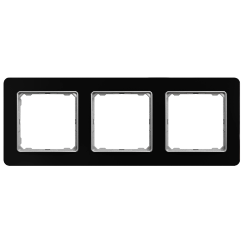 Рамка горизонтальная 3-я SE Sedna Elements SDD361803 черное стекло