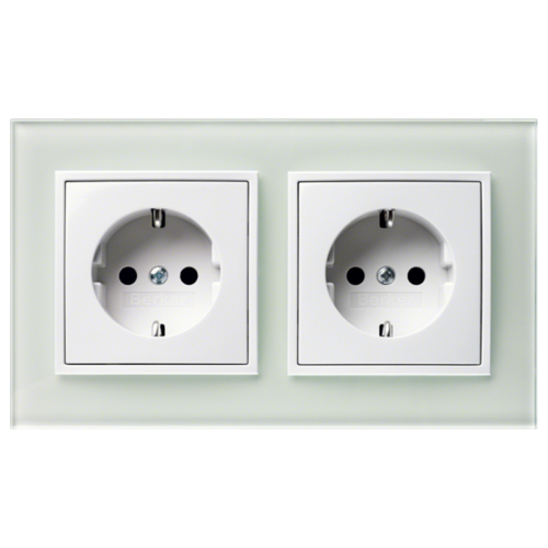 Рамка горизонтальна 1-м Berker B.7 скляна полярна білизна