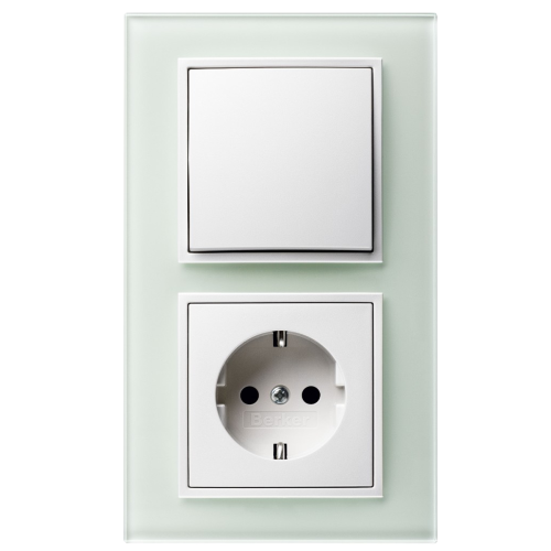 Рамка горизонтальна 1-м Berker B.7 скляна полярна білизна