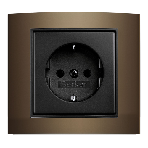 Рамка горизонтальна 1-м Berker B.3 коричнева / антрацит