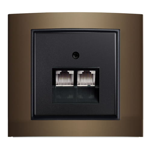 Рамка горизонтальна 1-м Berker B.3 коричнева / антрацит