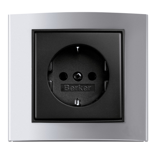 Рамка горизонтальна 1-м Berker B.3 алюміній / антрацит