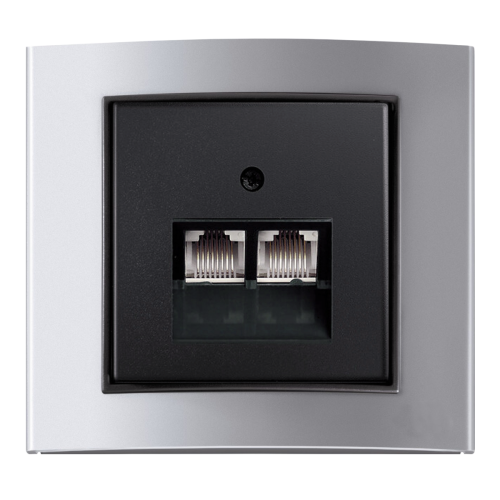 Рамка горизонтальна 1-м Berker B.3 алюміній / антрацит