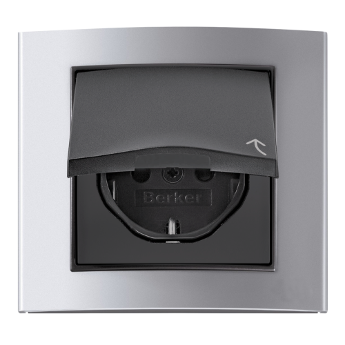 Рамка горизонтальна 1-м Berker B.3 алюміній / антрацит