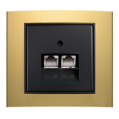 Рамка горизонтальна 1-м Berker B.3 золото / антрацит