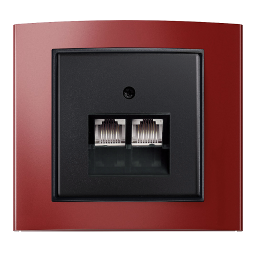 Рамка горизонтальна 1-м Berker B.3 червона / антрацит