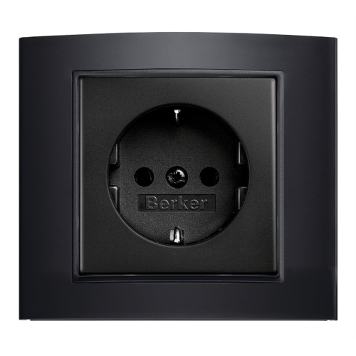 Рамка горизонтальна 1-м Berker B.3 чорна / антрацит