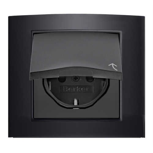 Рамка горизонтальна 1-м Berker B.3 чорна / антрацит