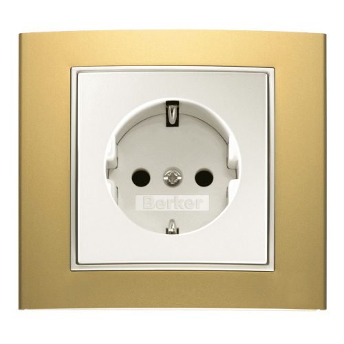Рамка горизонтальна 1-м Berker B.3 золото / полярна білизна