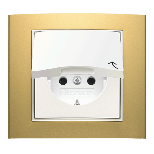 Рамка горизонтальна 1-м Berker B.3 золото / полярна білизна