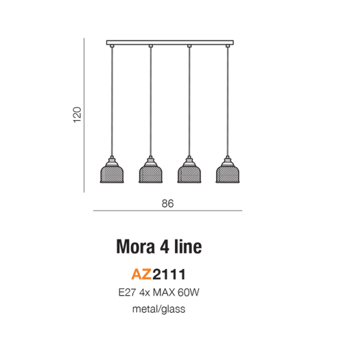Світильник підвісний AZ 2111 Mora 4 line