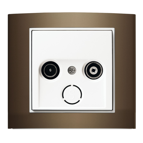 Рамка горизонтальна 1-м Berker B.3 коричнева / полярна білизна