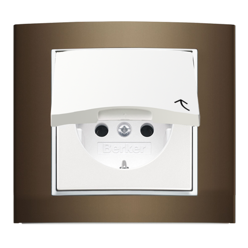 Рамка горизонтальна 1-м Berker B.3 коричнева / полярна білизна