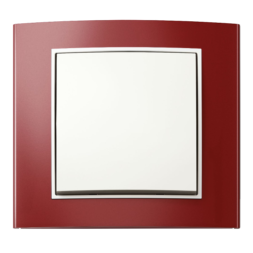 Рамка горизонтальна 1-м Berker B.3 червона / полярна білизна