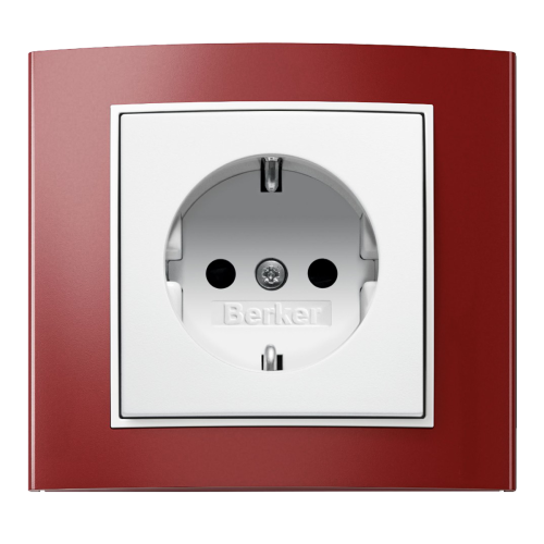 Рамка горизонтальна 1-м Berker B.3 червона / полярна білизна