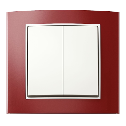 Рамка горизонтальна 1-м Berker B.3 червона / полярна білизна