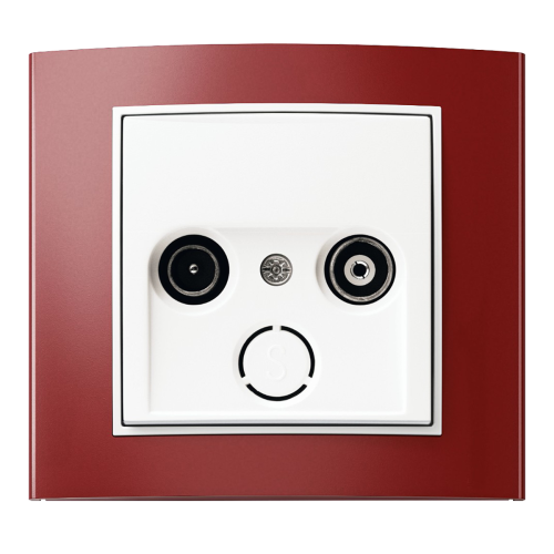 Рамка горизонтальна 1-м Berker B.3 червона / полярна білизна