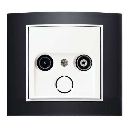 Рамка горизонтальна 1-м Berker B.3 чорна / полярна білизна