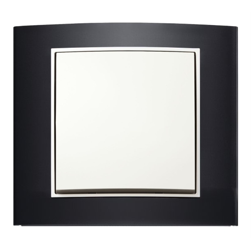 Рамка горизонтальна 1-м Berker B.3 чорна / полярна білизна